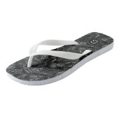 Moderne Monogrammed Zwart Faux Glitter Patroon Teenslippers (Schuin)