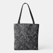 Moderne Monogrammed Zwart Faux Glitter Patroon Tote Bag (Achterkant)