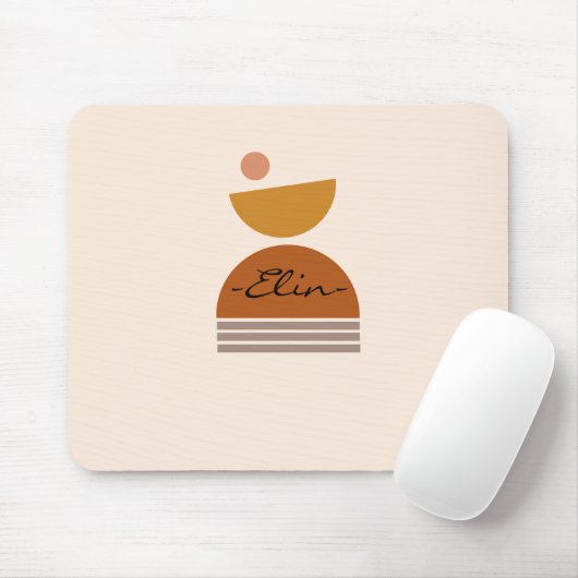 Moderne monogrammen Abstract design schattige kleu Muismat (Met muis)