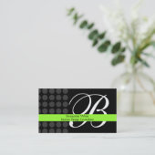 Moderne monogrammen Limoen Black Grey Visitekaartje (Staand voorkant)