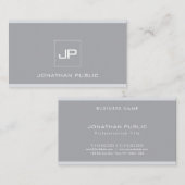 Moderne monogrammen met minimalistische grijze vle visitekaartje (Voorkant / Achterkant)