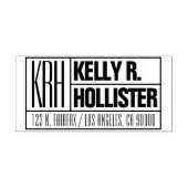 Moderne Monogrammen Naam of Adres Bedrijfs van de Rubberstempel (Afrduk)