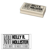 Moderne Monogrammen Naam of Adres Bedrijfs van de Rubberstempel (Gestempeld)