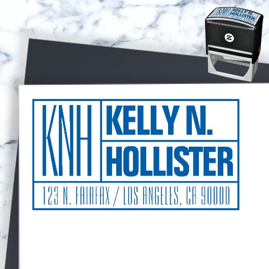 Moderne Monogrammen Naam of Adres Bedrijfs van de  Zelfinktende Stempel