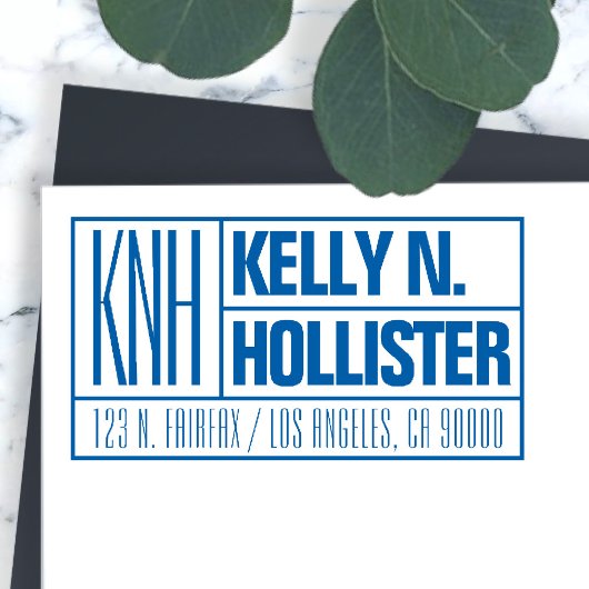 Moderne Monogrammen Naam of Adres Bedrijfs van de  Zelfinktende Stempel