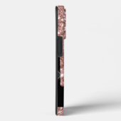 Moderne monogrammen Roos Gold Glitter Drift Hoesje (Achterkant / Rechts)
