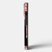 Moderne monogrammen Roos Gold Glitter Drift Hoesje (Achterkant / Links)