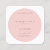 Moderne Monogrammen Sjabloon Blush Pink White Vierkante Visitekaartje (Achterkant)