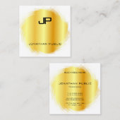 Moderne Monogrammen Sjabloon Elegant Faux Gold Vierkante Visitekaartje (Voorkant / Achterkant)