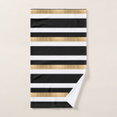 Moderne monogrammen Striped Bath Towel Set Bad Handdoek (Handdoek)