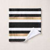 Moderne monogrammen Striped Bath Towel Set Bad Handdoek (Wasdoekje)