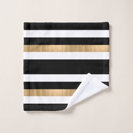 Moderne monogrammen Striped Bath Towel Set Bad Handdoek (Wasdoekje)