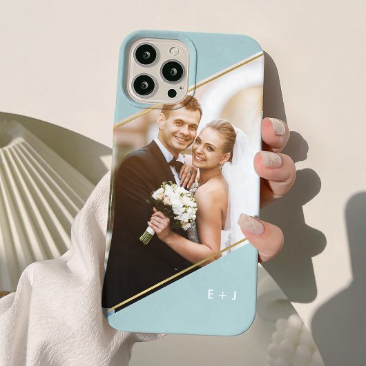 Moderne monogrammen van de Hoek Douane Foto Case-Mate iPhone Case