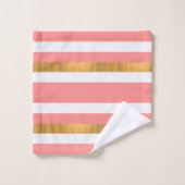 Moderne Monogrammen van de Perzikstripset voor han Bad Handdoek (Wasdoekje)