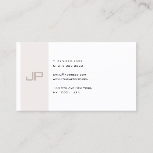 Moderne monogrammen van Elegant Trendy Eenvoudige  Visitekaartje (Achterkant)