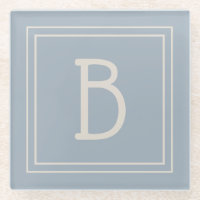 Moderne monogrammen Zacht Blauw en Ivory Initiaal