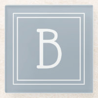 Moderne monogrammen Zacht Blauw en Wit Initiaal