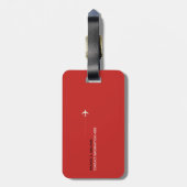 moderne monogrammen zwart en rood bagagelabel (Achterkant verticaal)