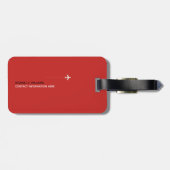 moderne monogrammen zwart en rood bagagelabel (Achterkant horizontaal)