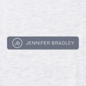 Moderne Monogramnaam Blauw Teal Mint Wit Labels (Design 1)