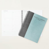Moderne monogramnaam geborsteld metalen dagplanner planner (Display)