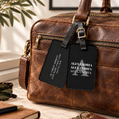 Moderne Monogramnaam Grijs Zwart Bagagelabel