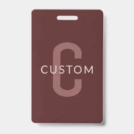 Moderne monogramnaam | Maroonrood Badge