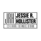 Moderne Monogramnaam of bedrijfsterugkeeradres Rubberstempel (Afrduk)