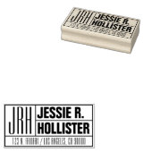 Moderne Monogramnaam of bedrijfsterugkeeradres Rubberstempel (Gestempeld)