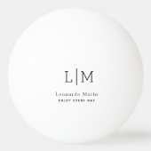 Moderne Monogramnaam Pingpongbal (Voorkant)