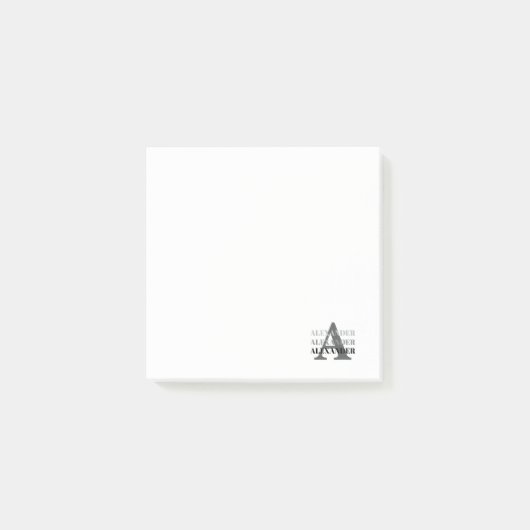 Moderne Monogramnaam Post-it® Notes (Voorkant)