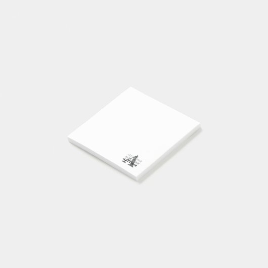Moderne Monogramnaam Post-it® Notes (Schuin)