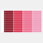 Moderne Monogramnaam Rood Bourgondië Roze Labels (Vel)