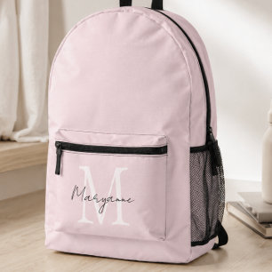 Moderne Monogramnaam Roze Bedrukte Rugzak