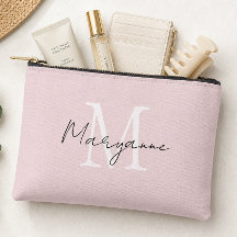Moderne Monogramnaam Roze Roos