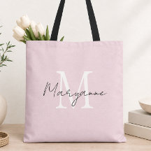 Moderne Monogramnaam Roze Roos