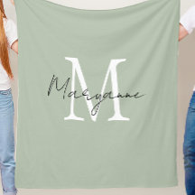 Moderne Monogramnaam Saliegroen