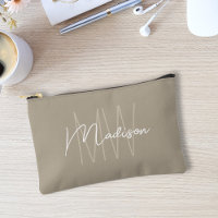 Moderne Monogramnaam Schrift Beige