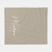Moderne Monogramnaam Schrift Beige Fleece Deken (Voorkant (Horizontaal))
