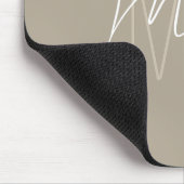 Moderne Monogramnaam Schrift Beige Muismat (Hoek)