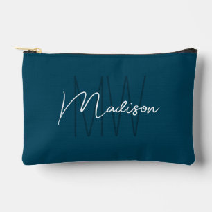 Moderne Monogramnaam Schrift Blauw Etui