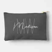Moderne Monogramnaam Schrift Grijs Etui (Achterkant)