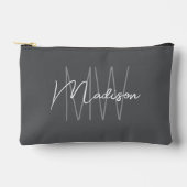 Moderne Monogramnaam Schrift Grijs Etui (Voorkant)