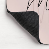 Moderne Monogramnaam Script Roze Roos Muismat (Hoek)