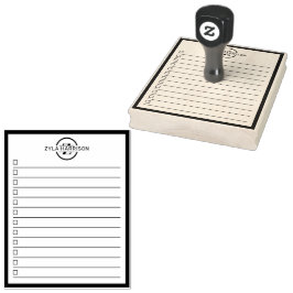 Moderne Monogramnaam Takenlijst Rubberstempel