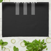 Moderne monogramnaam | Zwart Grijs Wit Theedoek (Gevouwen)