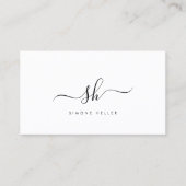 Moderne Monogrampenseelscript Eenvoudige klool Visitekaartje (Voorkant)
