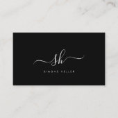 Moderne Monogrampenseelscript Eenvoudige klool Visitekaartje (Voorkant)