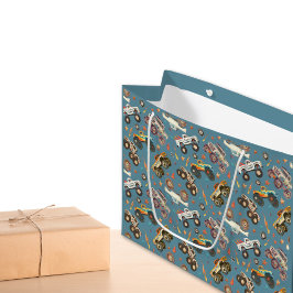 Moderne Monster Trucks Blue Boys Waterverf Groot Cadeauzakje