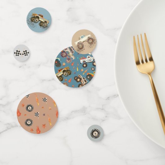 Moderne Monster Trucks Racing Banden Waterverf Confetti (Groep)